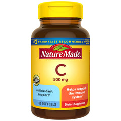 Nature Made frasco delantero mostrando la etiqueta y beneficio de apoyo inmune