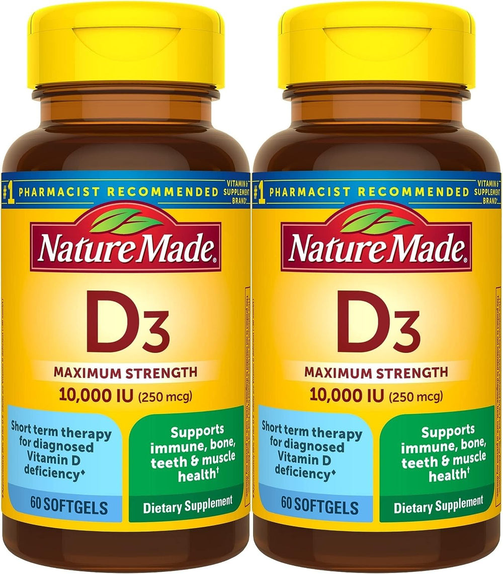 Nature Made frente del empaque mostrando dosis alta y beneficio de apoyo nutricional