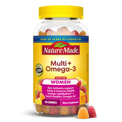 Nature Made envase frontal mostrando 150 gomitas y beneficios diarios