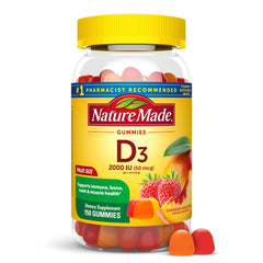 Nature Made envase frontal de gomitas Vitamin D3, transmite confianza