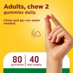 Nature Made detalle de gomita con mención a omega-3 y apoyo cardiovascular