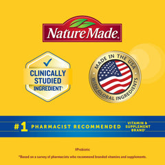 Nature Made enfoque en lista de ingredientes destacando 3g de fibra prebiótica
