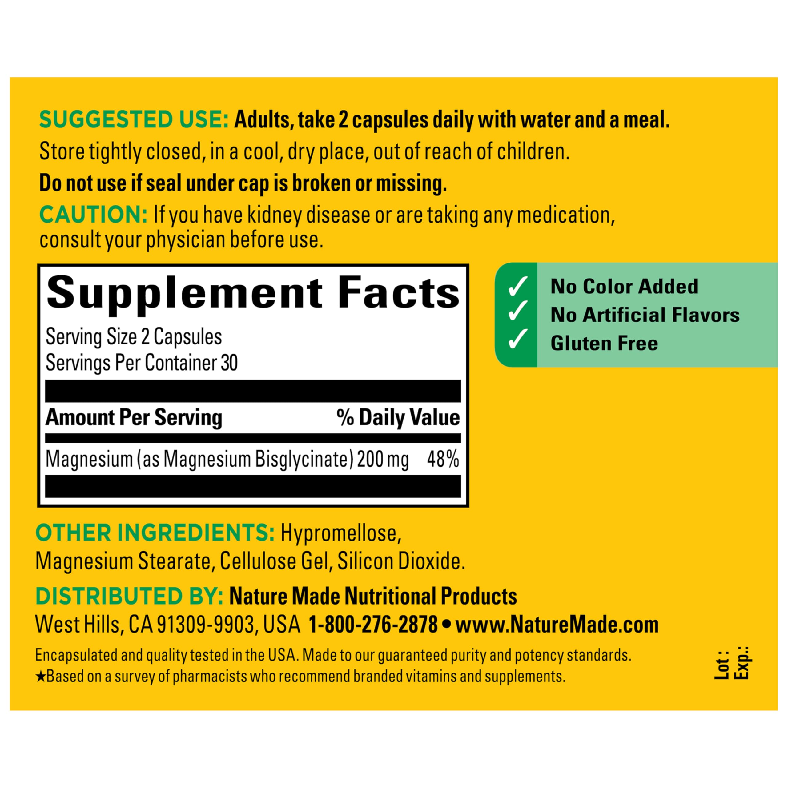 Nature Made enfoque en ingredientes y lista para transparencia de calidad