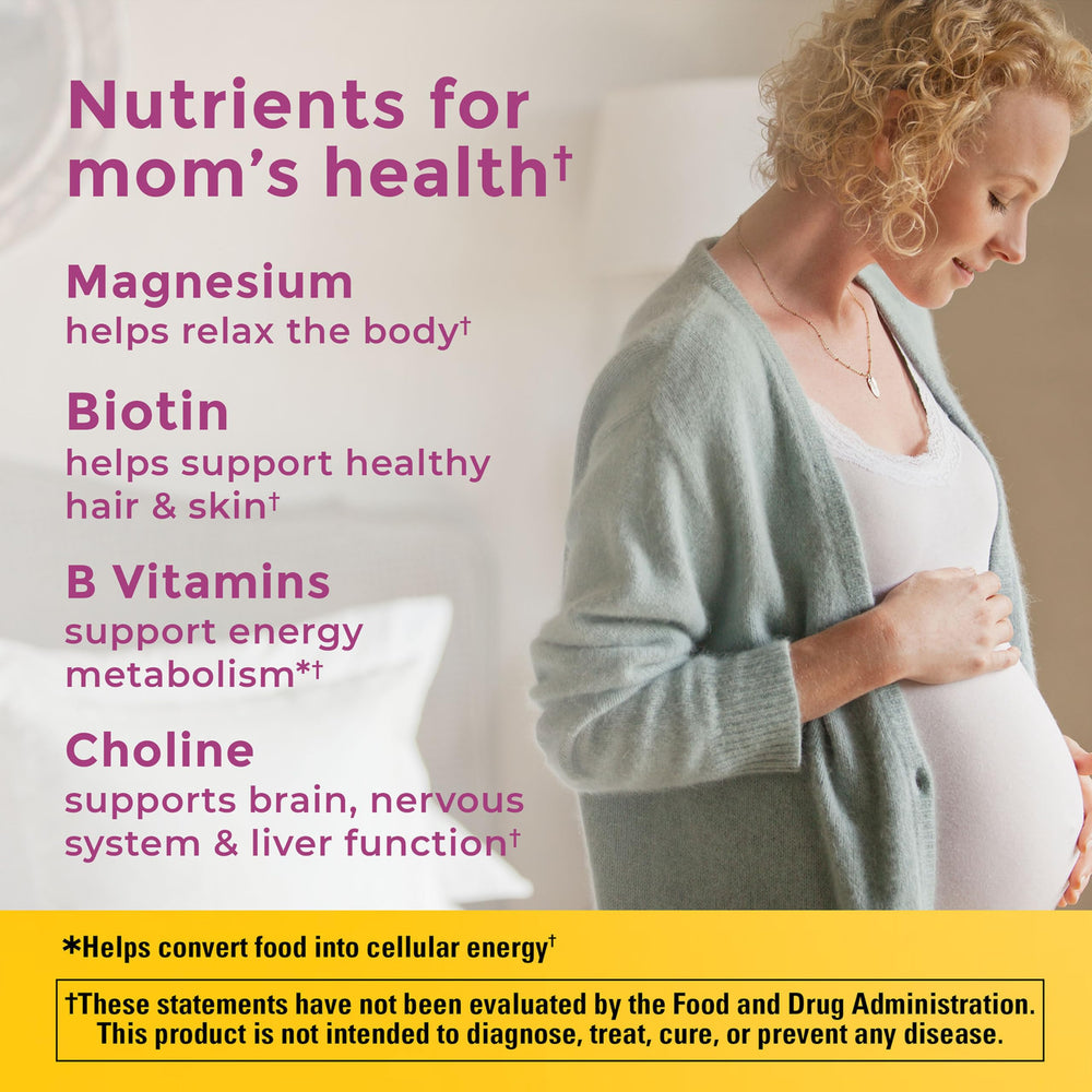 Etiqueta de Nature Made con tabla de nutrientes y listado de ingredientes