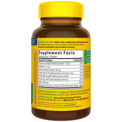 Nature Made producto junto a alimentos saludables que sugiere complemento nutricional