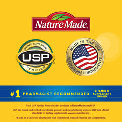 Nature Made frasco abierto con 60 tabletas indicando suministro de 60 días