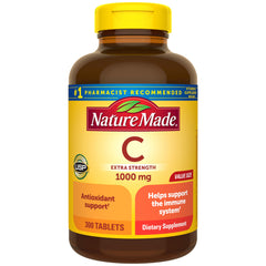 Nature Made frasco del producto mostrando etiqueta y tamaño beneficioso