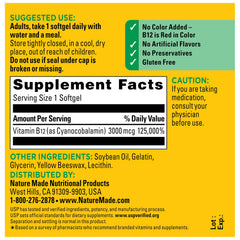 Nature Made etiqueta nutricional en primer plano para evaluar ingredientes