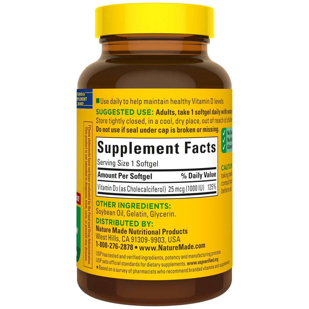Nature Made softgels junto a un desayuno saludable para integración diaria