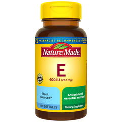 Nature Made envase frontal mostrando 100 softgels y beneficio de suministro mensual