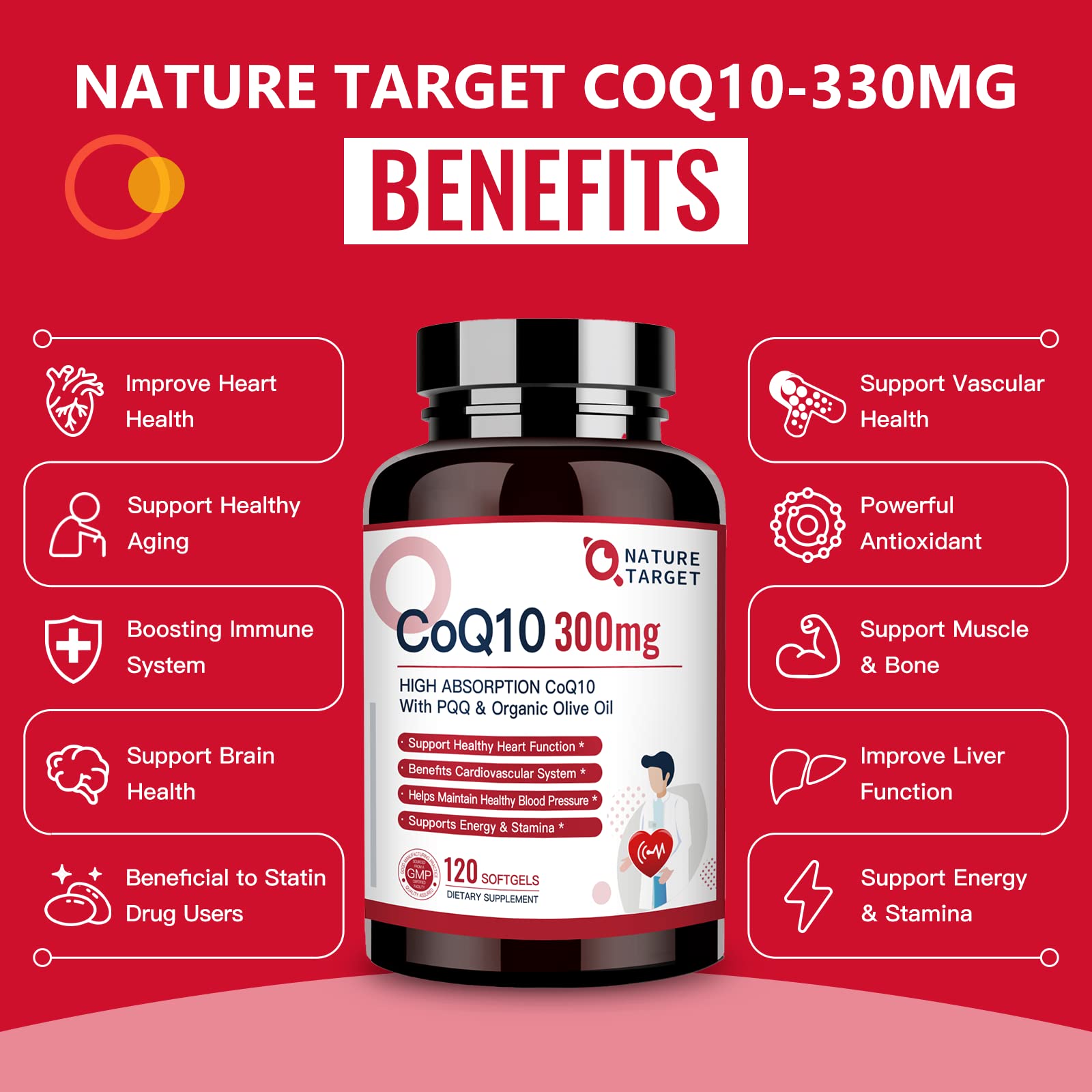NATURE TARGET comparación de tamaño con fruta para visualizar escala