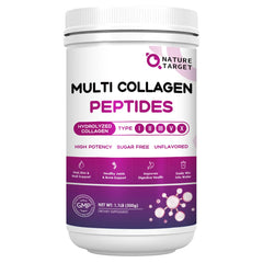 NATURE TARGET envase frontal del Multi Collagen con información clara y beneficios