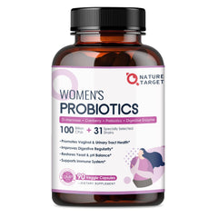 NATURE TARGET frasco frontal mostrando etiqueta y beneficios visibles