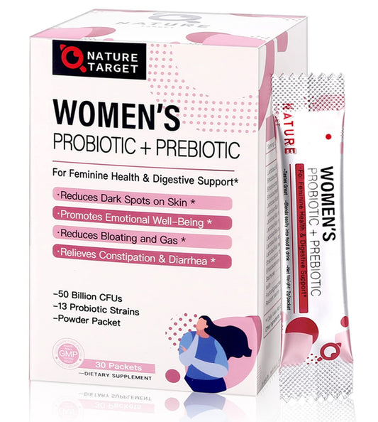 NATURE TARGET frente del empaque mostrando ingredientes y beneficio de equilibrio