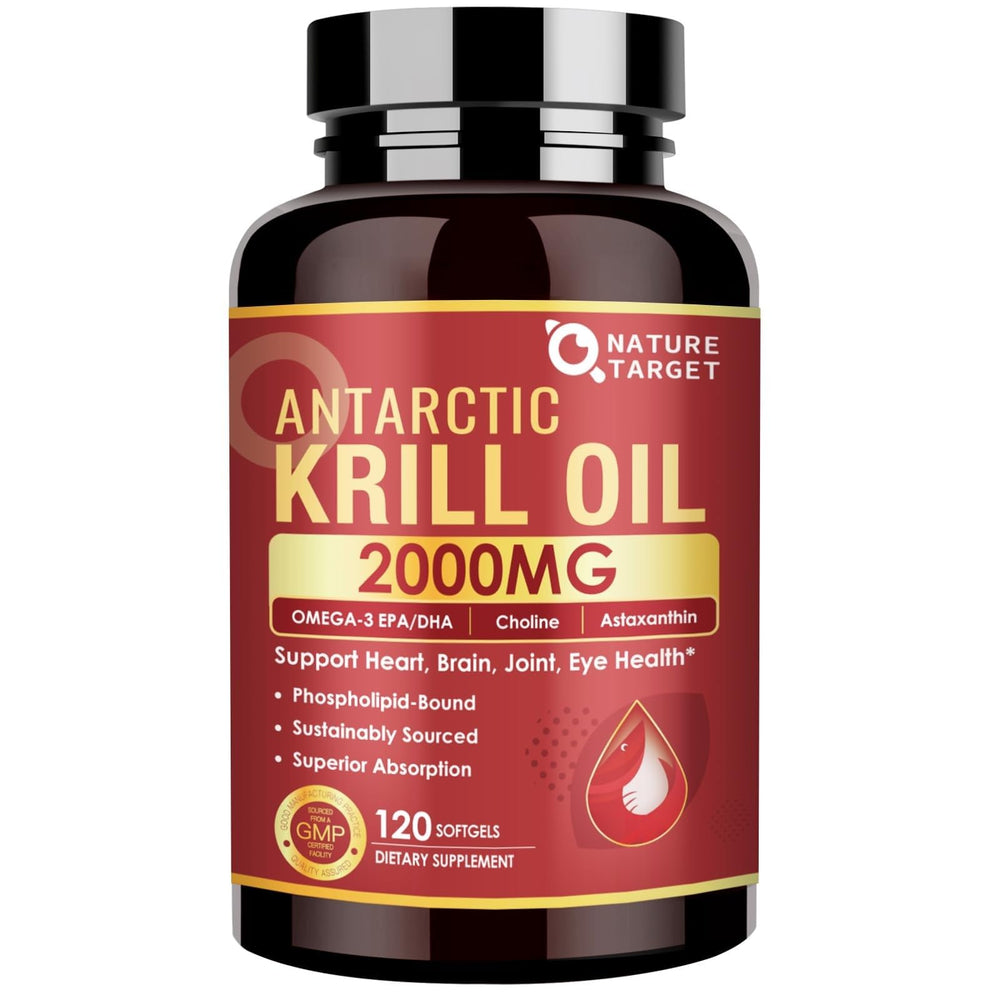 NATURE TARGET frasco frontal mostrando 120 softgels y beneficios