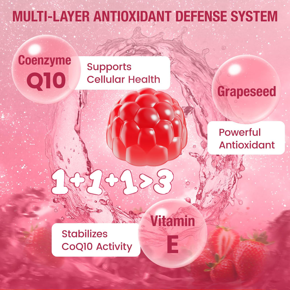 NATURE TARGET etiqueta nutricional con información de CoQ10 200 mg, transparencia