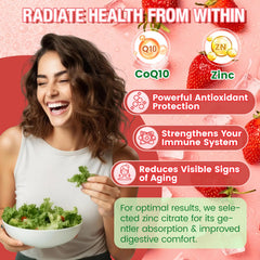 NATURE TARGET vista de ingredientes clave: CoQ10, PQQ, zinc, vitaminas B