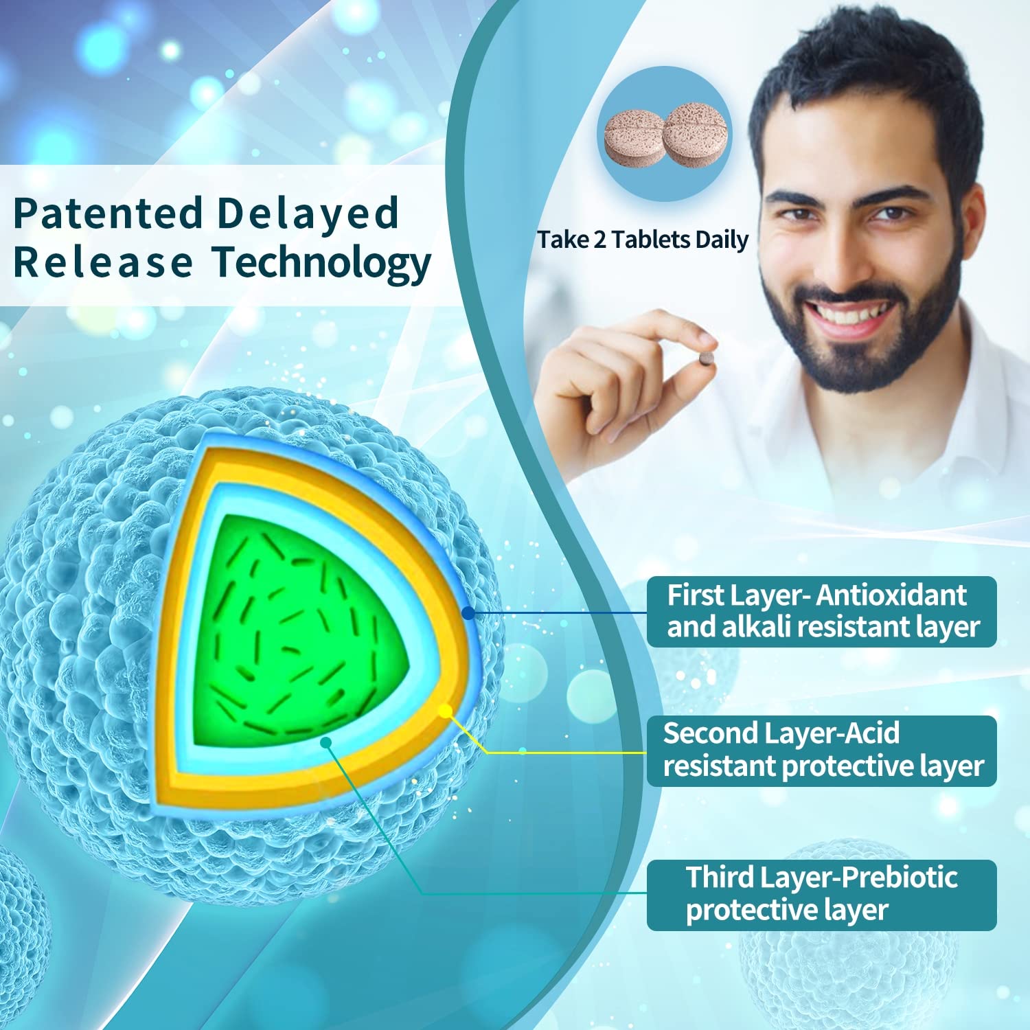 NATURE TARGET primer plano de la textura de la tableta mostrando formulación compacta