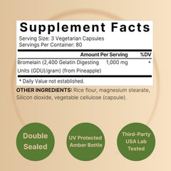 NatureBell etiqueta con ingredientes y potencia 2.400 GDU por gramo