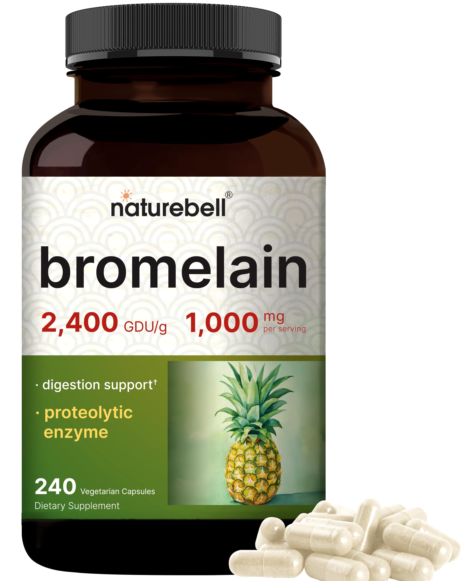 NatureBell frasco frontal mostrando 240 cápsulas y duración de 80 días