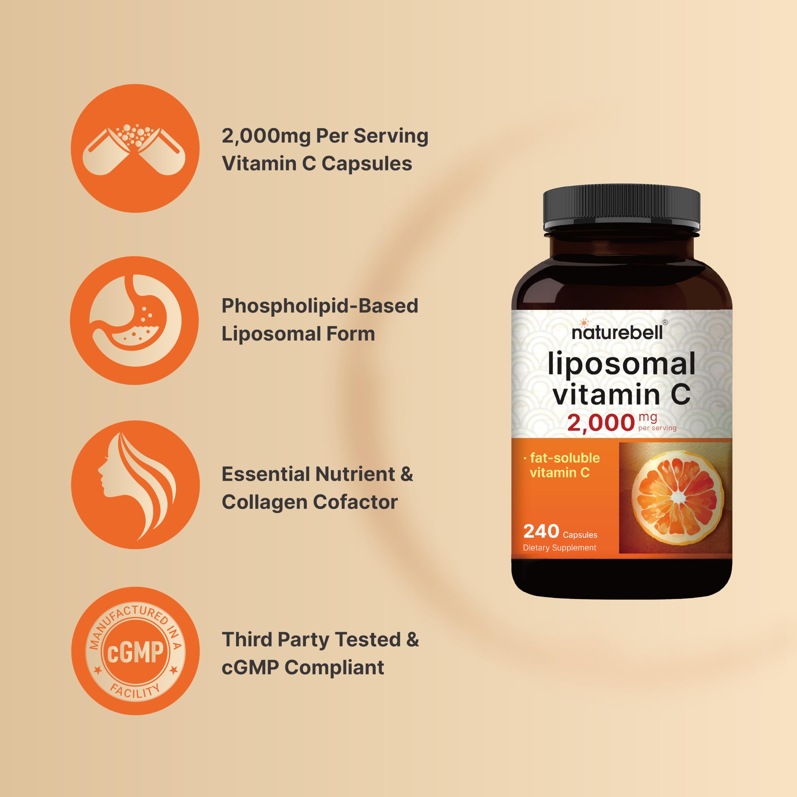 NatureBell cápsula abierta mostrando polvo interno y concentración de vitamina