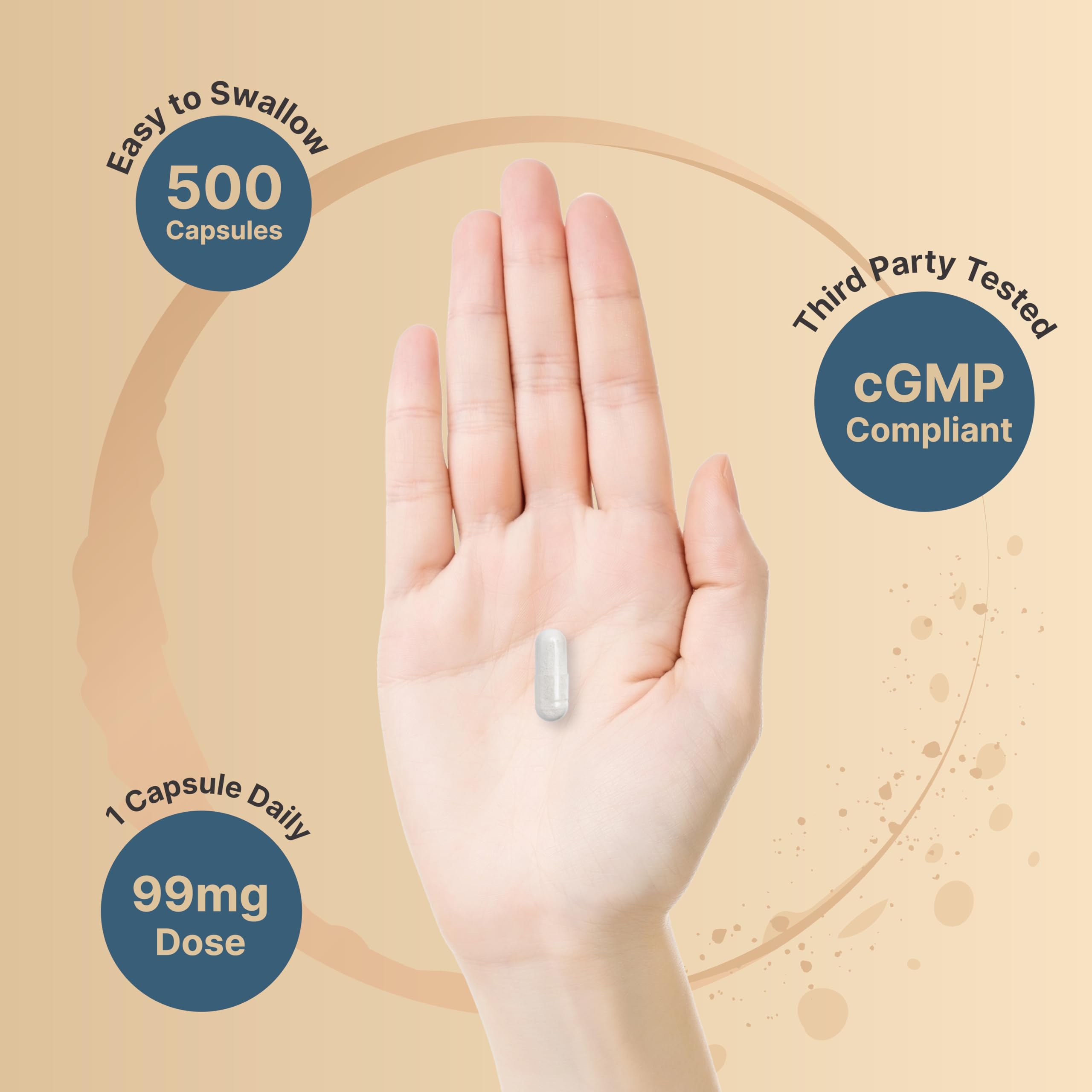 NatureBell cápsula en la mano mostrando tamaño y facilidad de ingestión