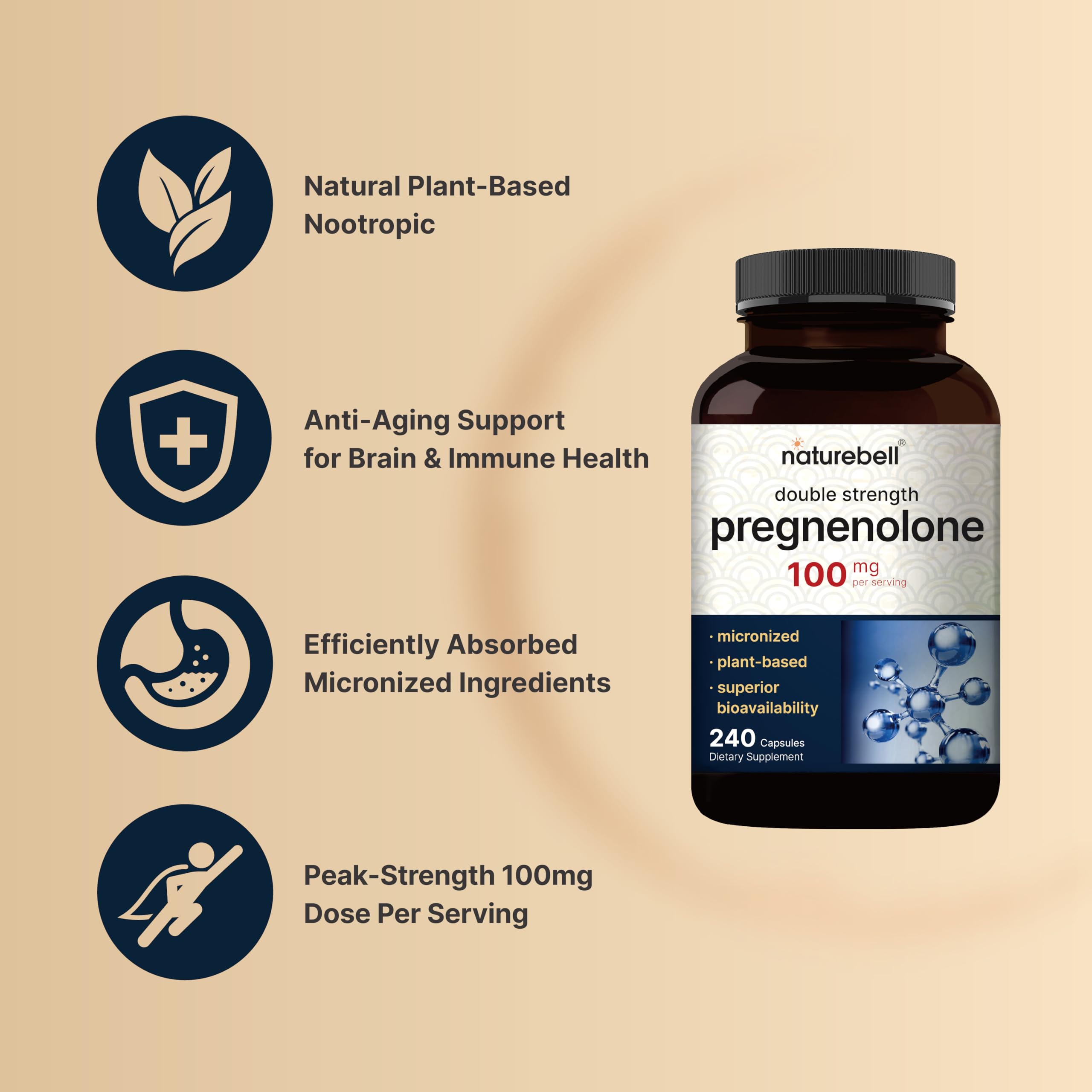 NatureBell cápsula individual destacando dosis de 50 mg