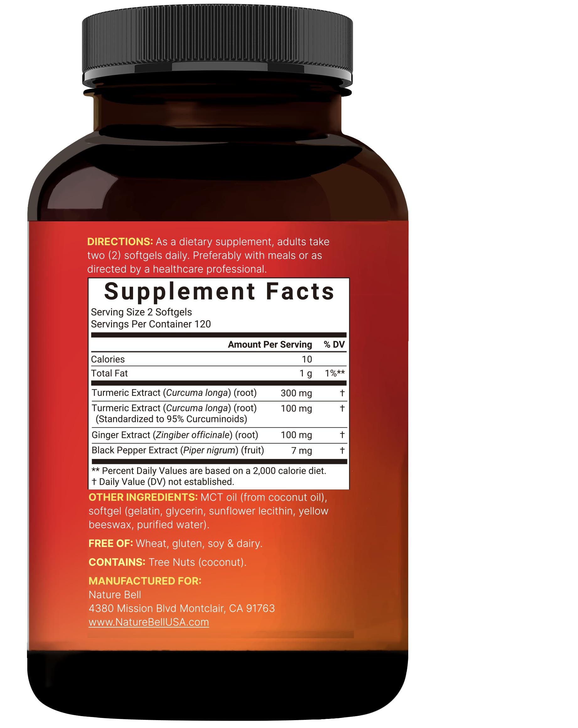 Placa con 240 softgels NatureBell mostrando la cantidad del suministro
