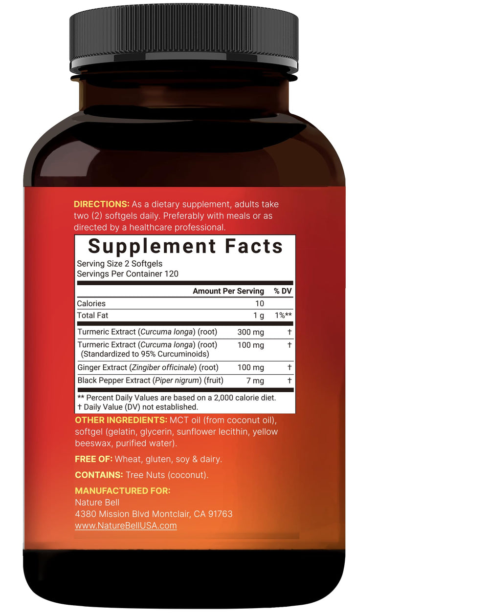 Placa con 240 softgels NatureBell mostrando la cantidad del suministro