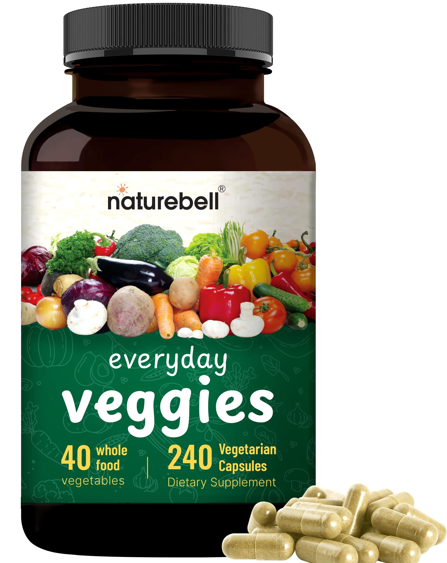 NatureBell cápsulas vegetarianas detalle de textura y color natural