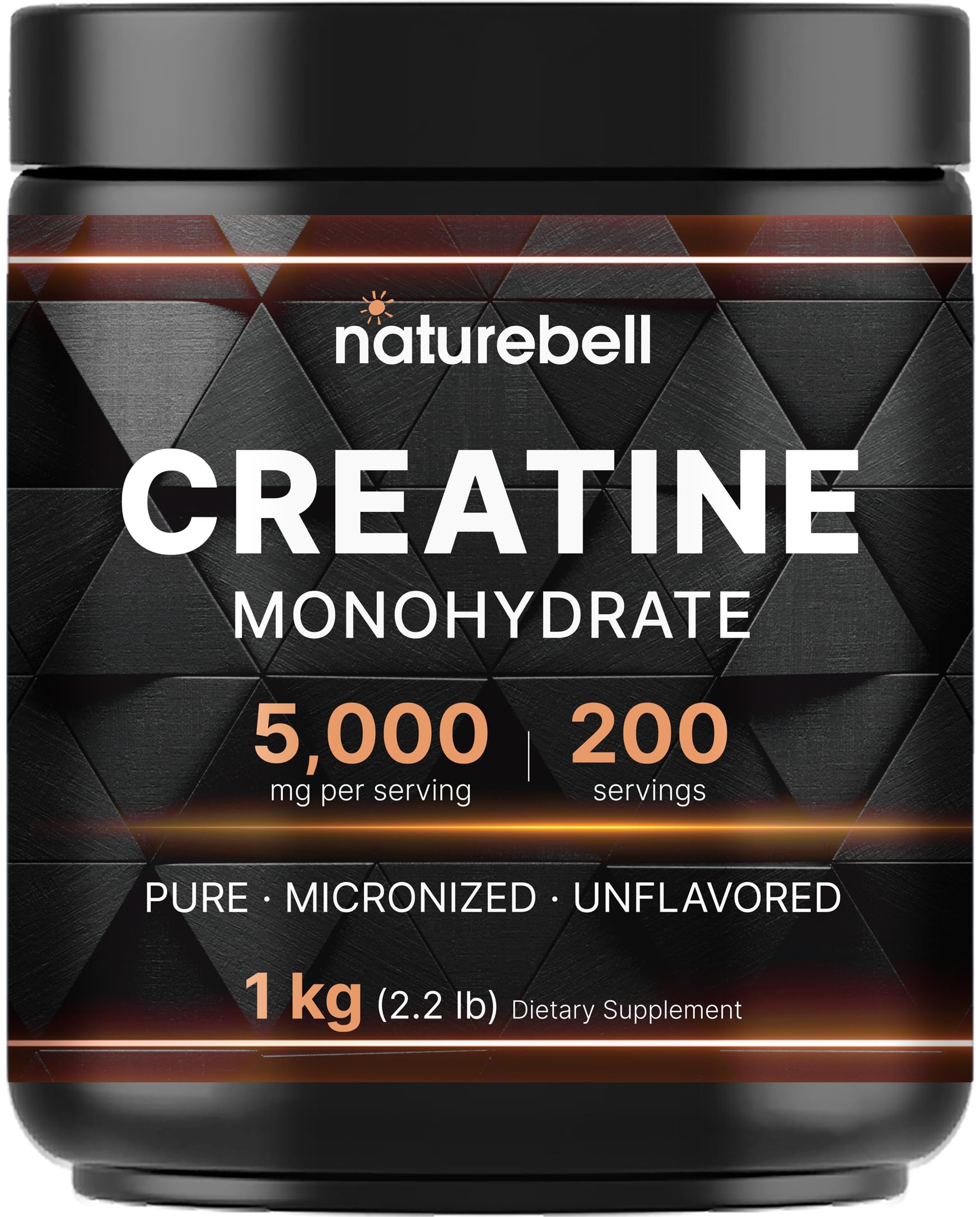 NatureBell envase frontal de creatina micronizada, formato económico y puro