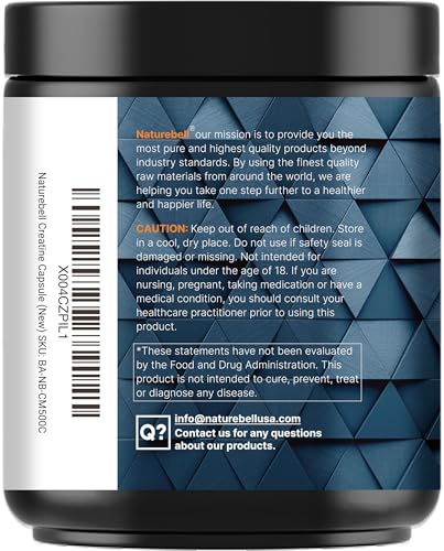 NatureBell Creatina micronizada en cápsulas para mejor absorción durante el entrenamiento