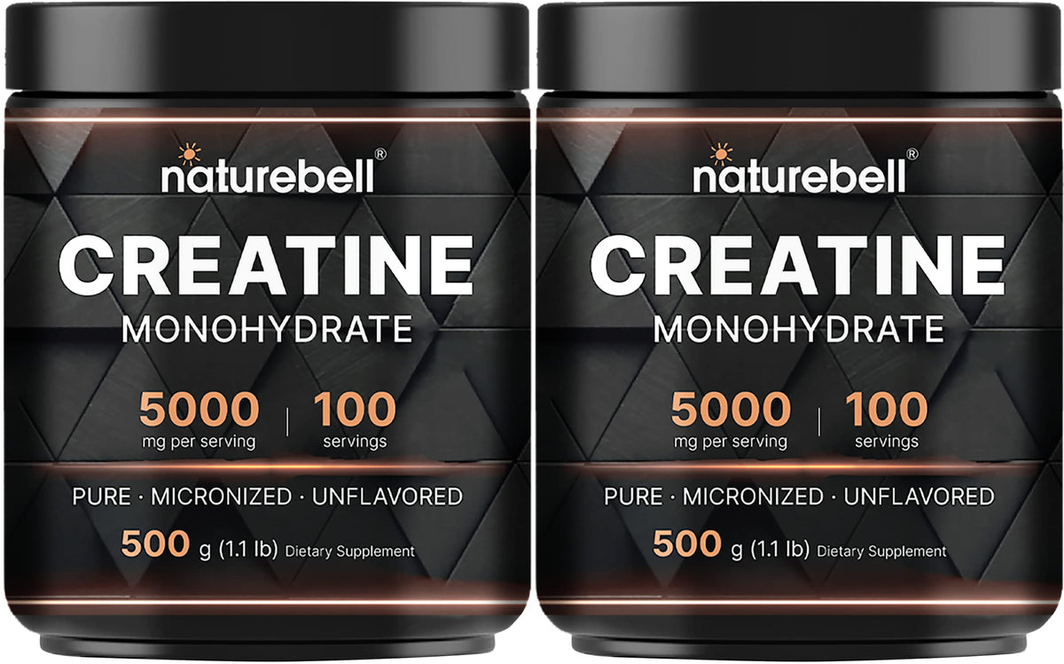 NatureBell creatina monohidrato en polvo 500 g, presentación clara para entrenamientos constantes.