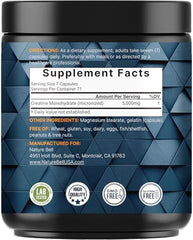 NatureBell Creatina sin sabor en cápsulas para uso pre o post entrenamiento