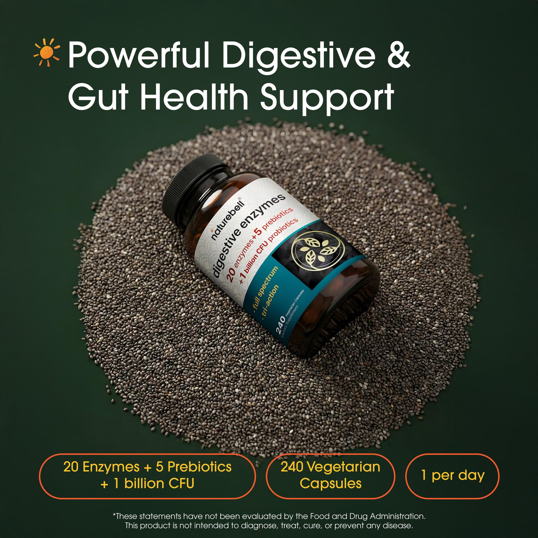 NatureBell cápsulas veganas en primer plano para ingesta fácil