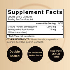 NatureBell detalle de etiqueta con ingredientes y concentración 1500 mg