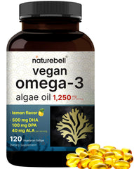 NatureBell envase frontal mostrando 120 cápsulas y beneficios omega