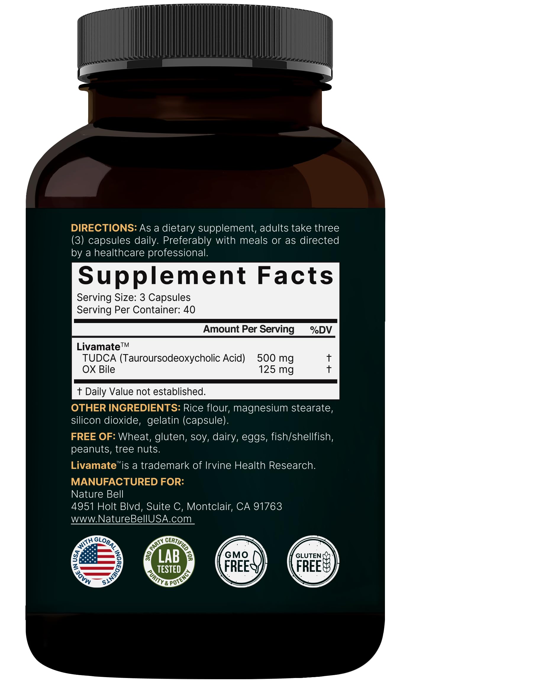 NatureBell envase con sello de prueba de terceros para confianza