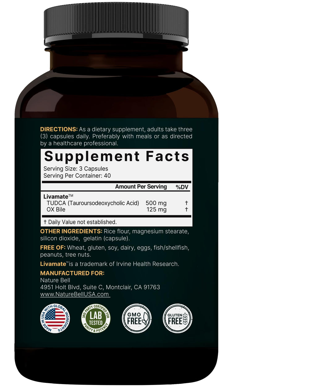 NatureBell envase con sello de prueba de terceros para confianza