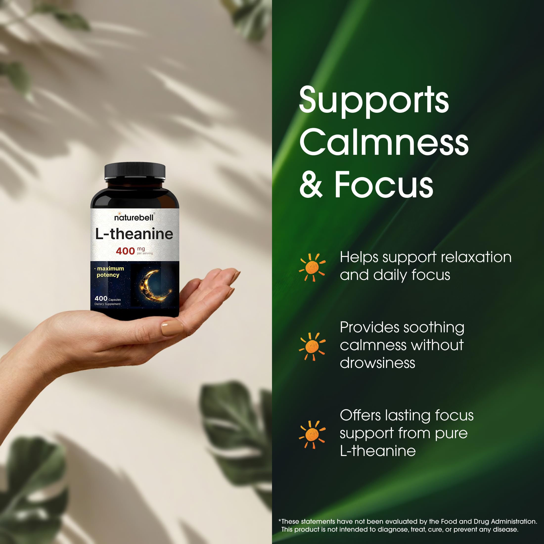 Etiqueta frontal de NatureBell con información de potencia y beneficios visibles