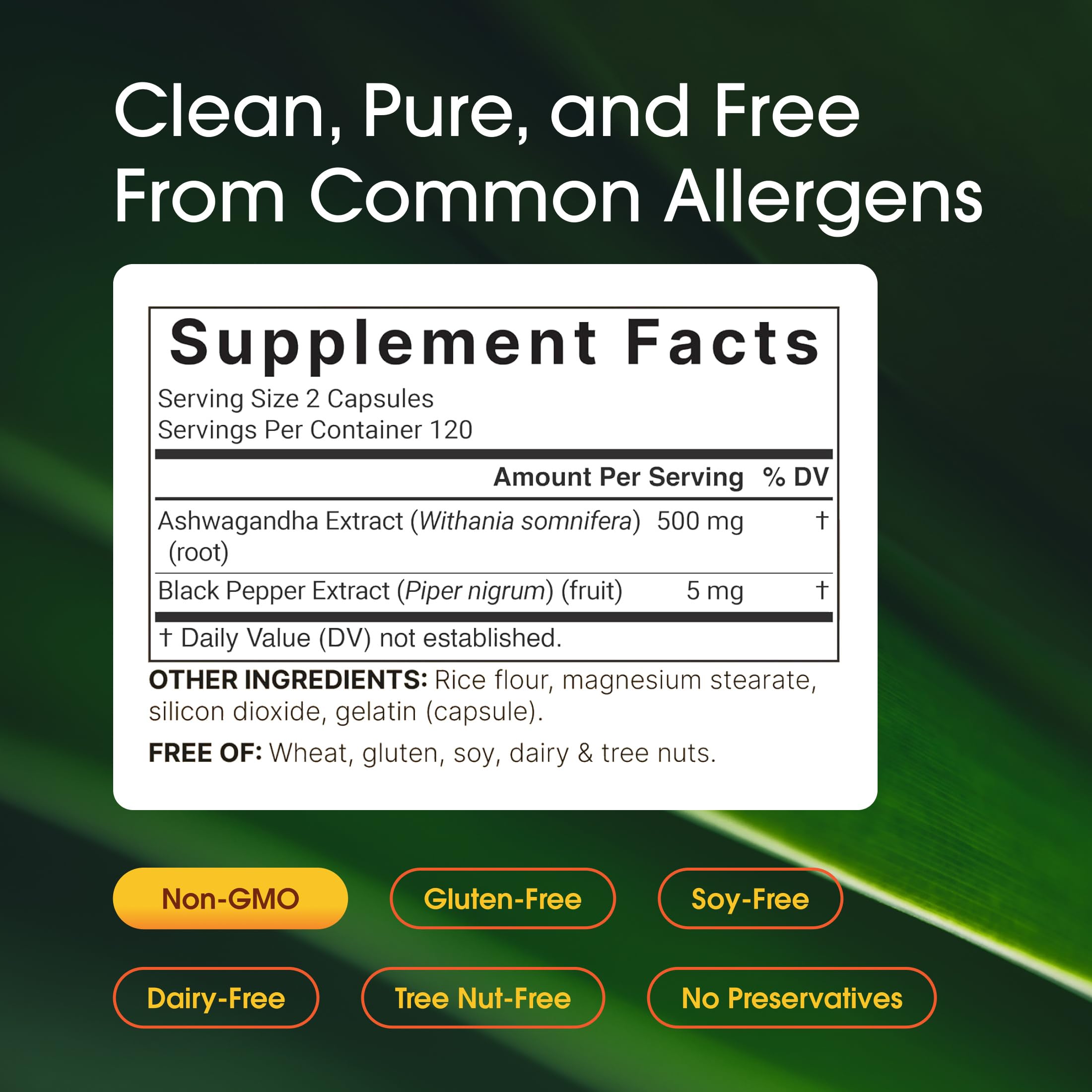 NatureBell etiqueta con información de ingredientes y pruebas de terceros