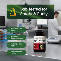 NatureBell etiqueta con información nutricional y estandarización 10% ginsenosides