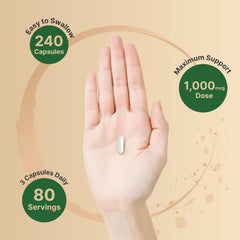 NatureBell etiqueta con ingredientes y concentración 1000 mg y 40% IgG para transparencia