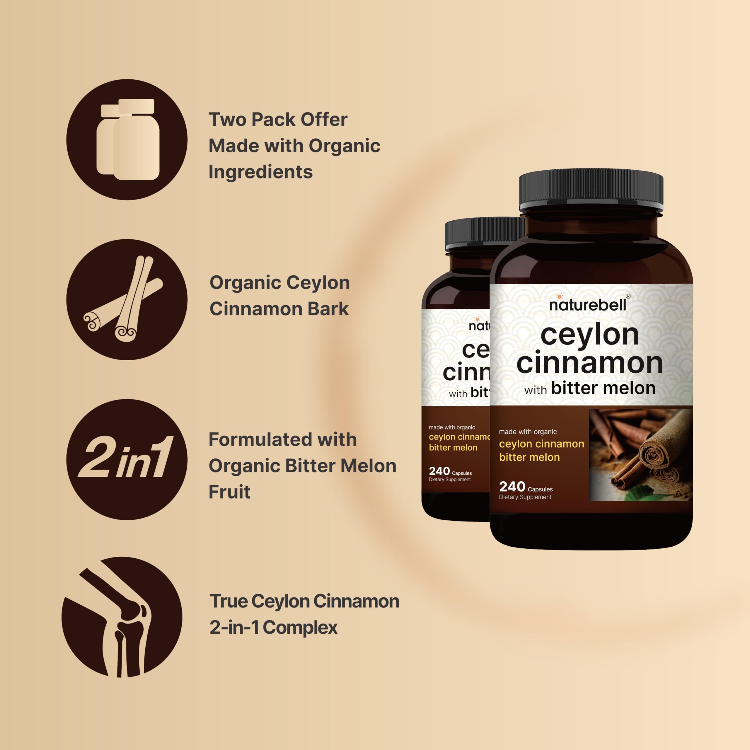 NatureBell etiqueta con lista de ingredientes orgánicos y certificaciones visibles