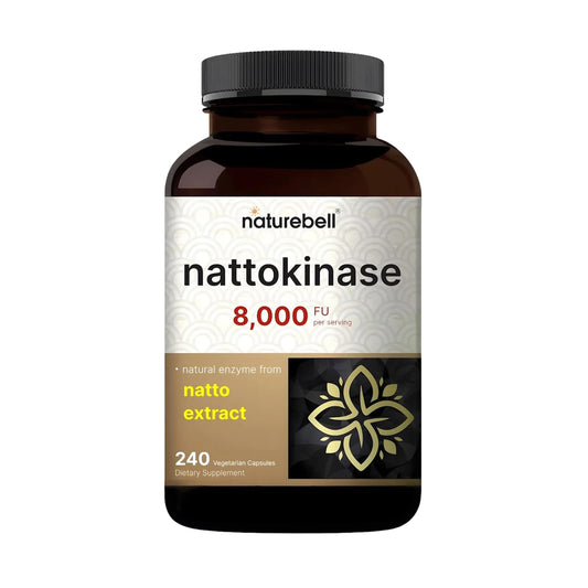 NatureBell frasco frontal mostrando 240 cápsulas y etiqueta clara, conveniencia diaria