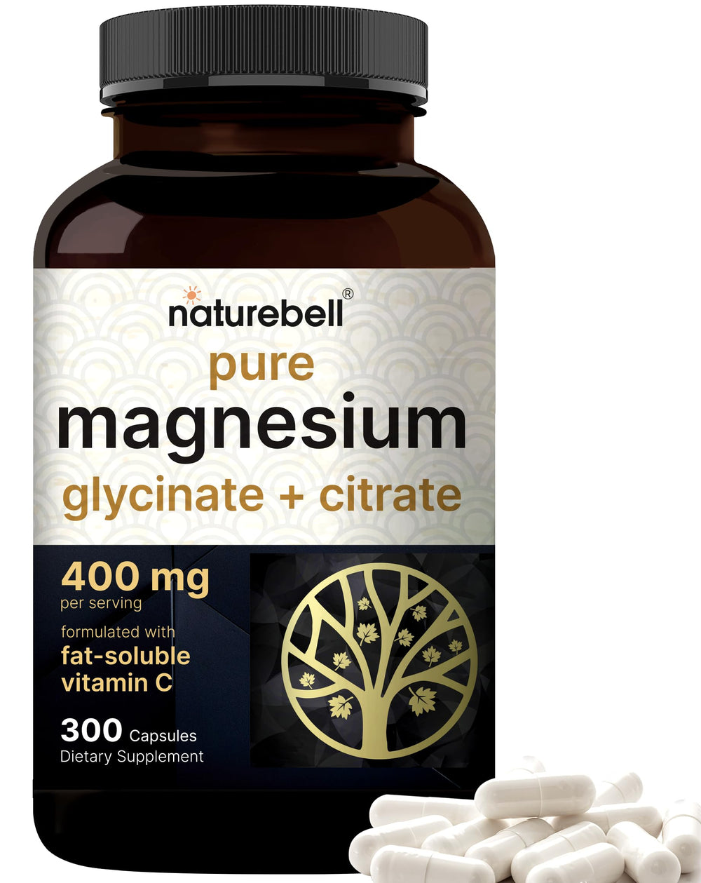NatureBell frente del envase mostrando 300 cápsulas y beneficios claros