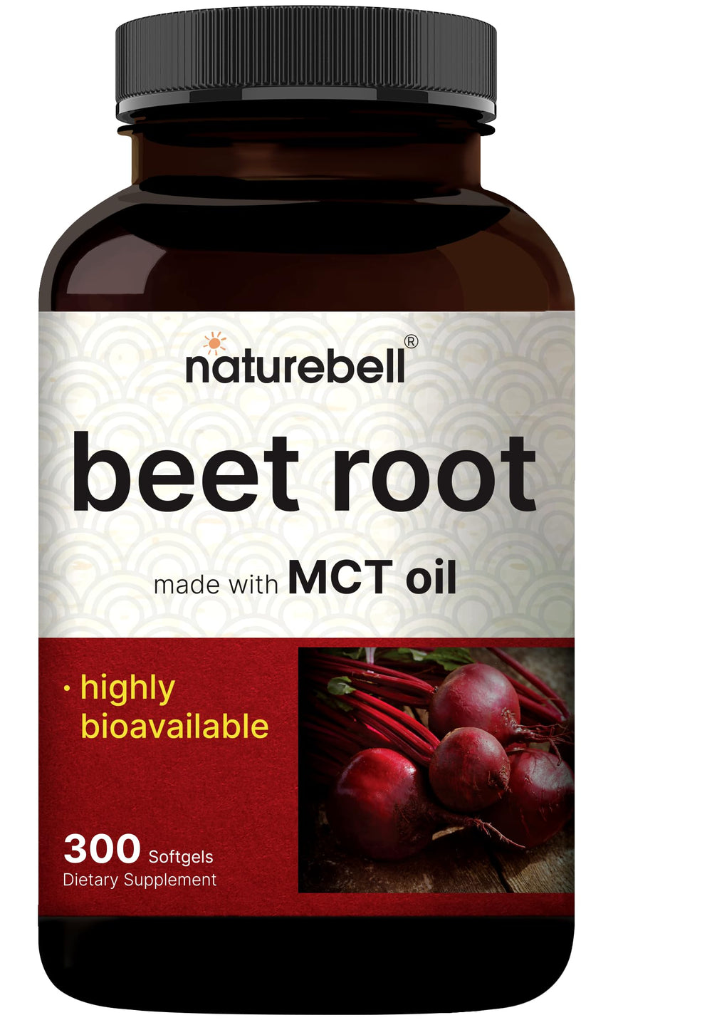 NatureBell frasco frontal mostrando 300 softgels y conveniencia