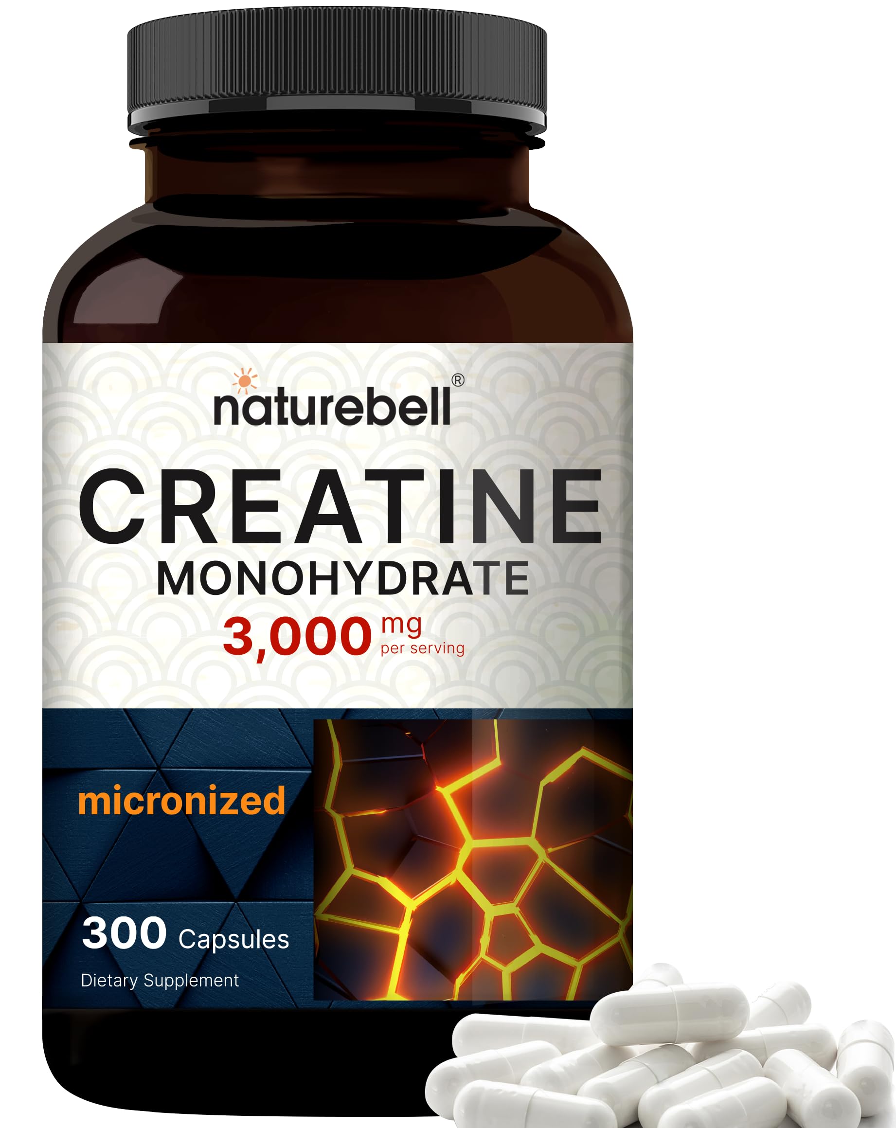 NatureBell frasco frontal mostrando 300 cápsulas y diseño claro