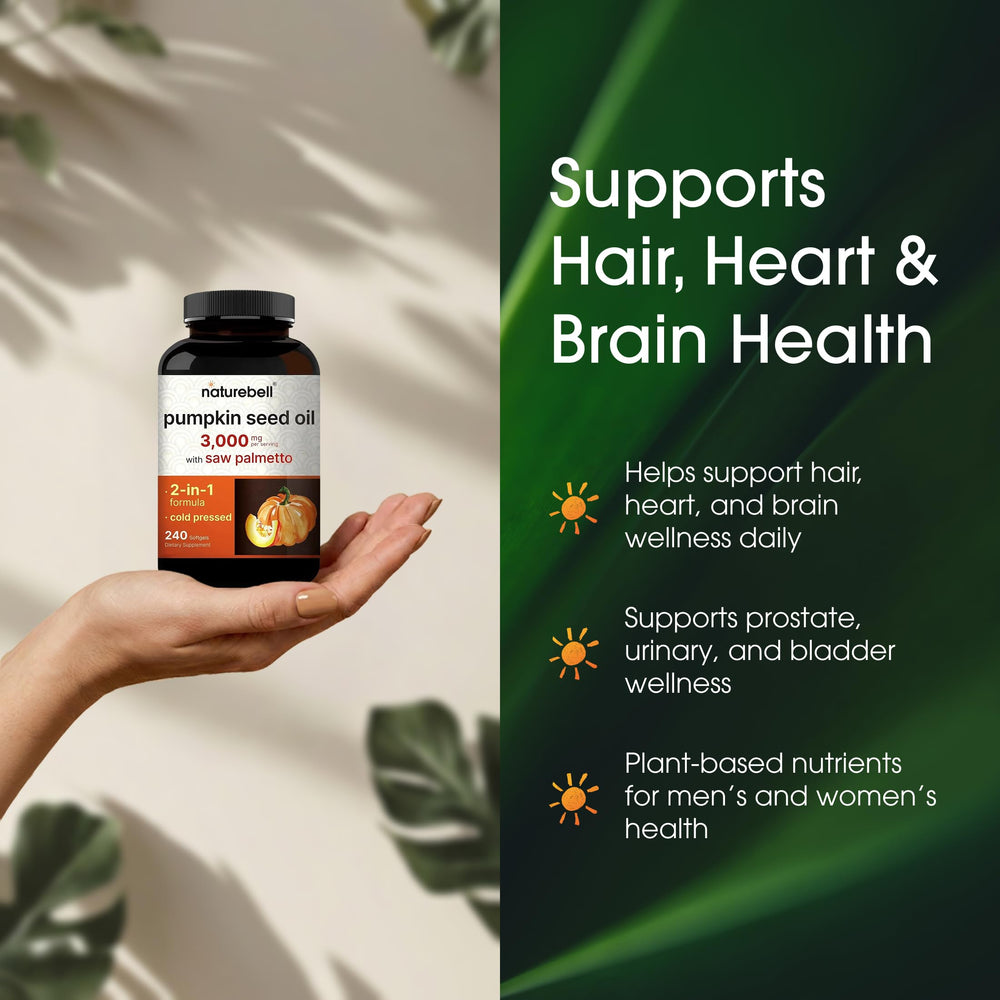 NatureBell ingredientes naturales calabaza y saw palmetto para soporte