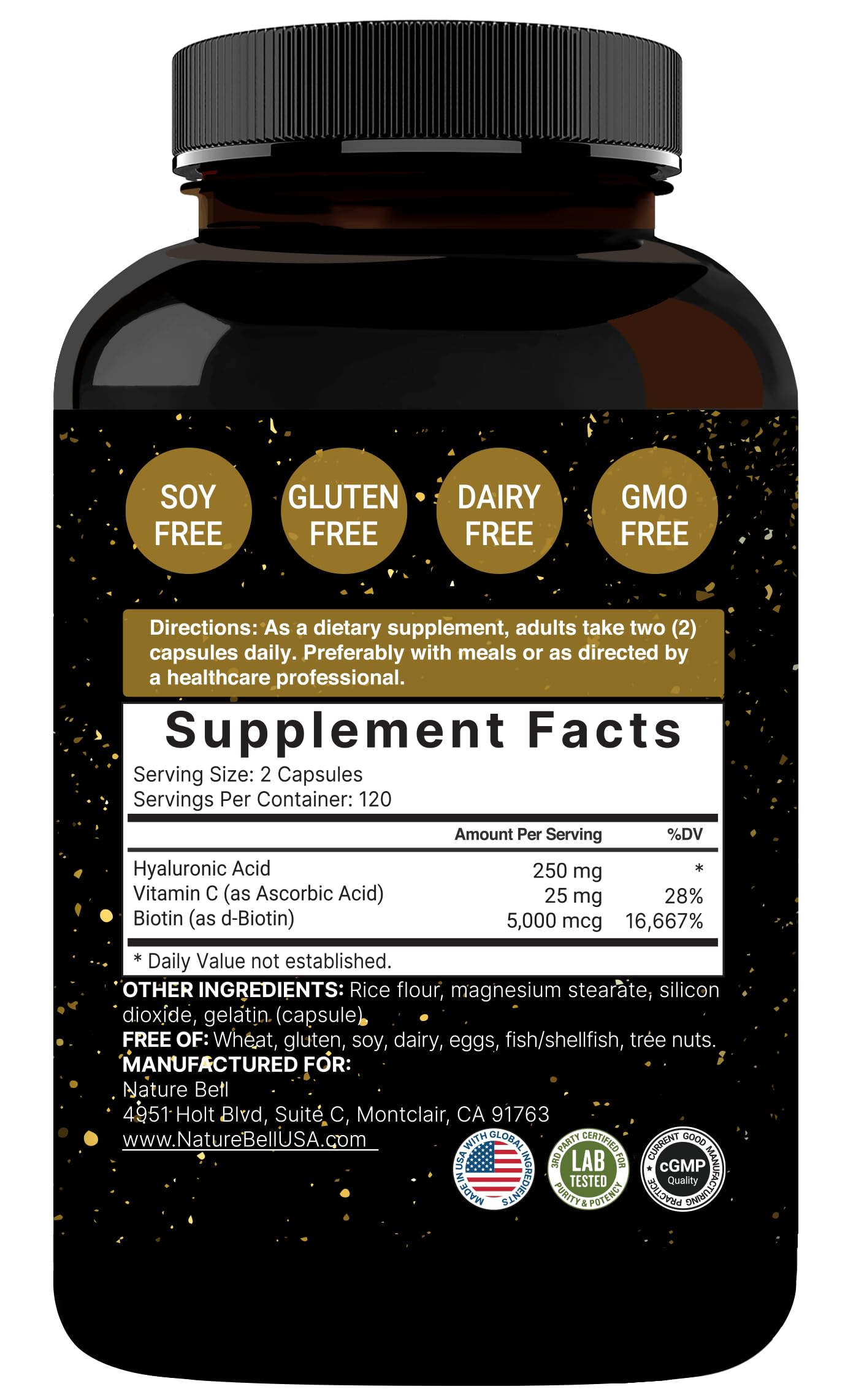 NatureBell certificado de laboratorio de terceros para seguridad y potencia